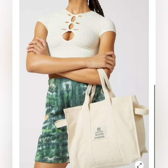 Urban Outfitters - BDG Serena Canvas Tote Bag - One Size - Black & White - Picture 3 of 11